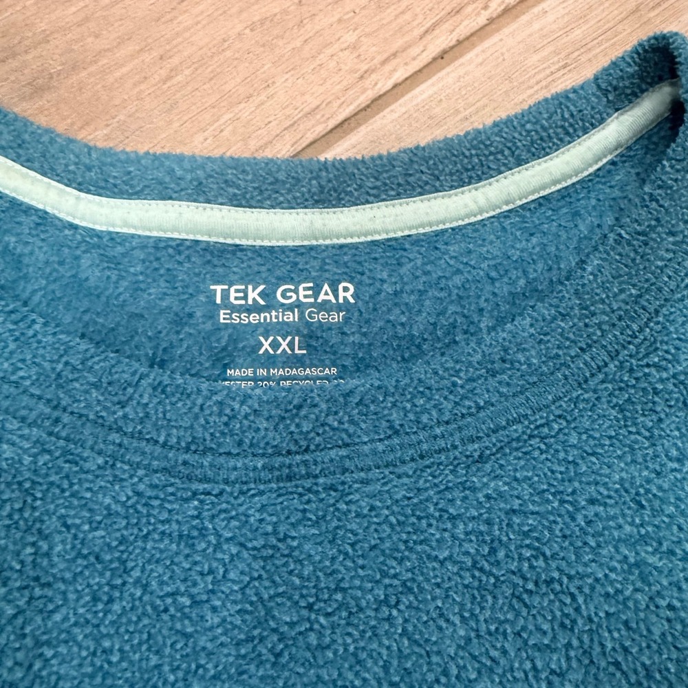 Tek Gear Essential Gear Womens XXL Teal Blue Long Sleeve Fleece Crewneck Top - Picture 2 of 3